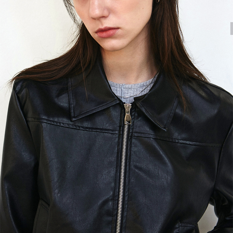 닉앤니콜(NICK NICOLE) 에센셜 비건레더자켓 프리사이즈--3