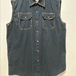 빈티지 민소매 코튼셔츠