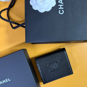 샤넬 플랩 반지갑 (블랙-그레인가죽) 이미지