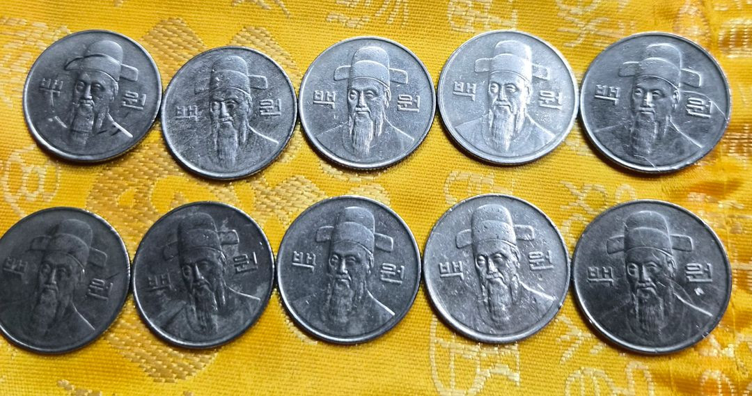 1995년 100원 동전 10개세트--1