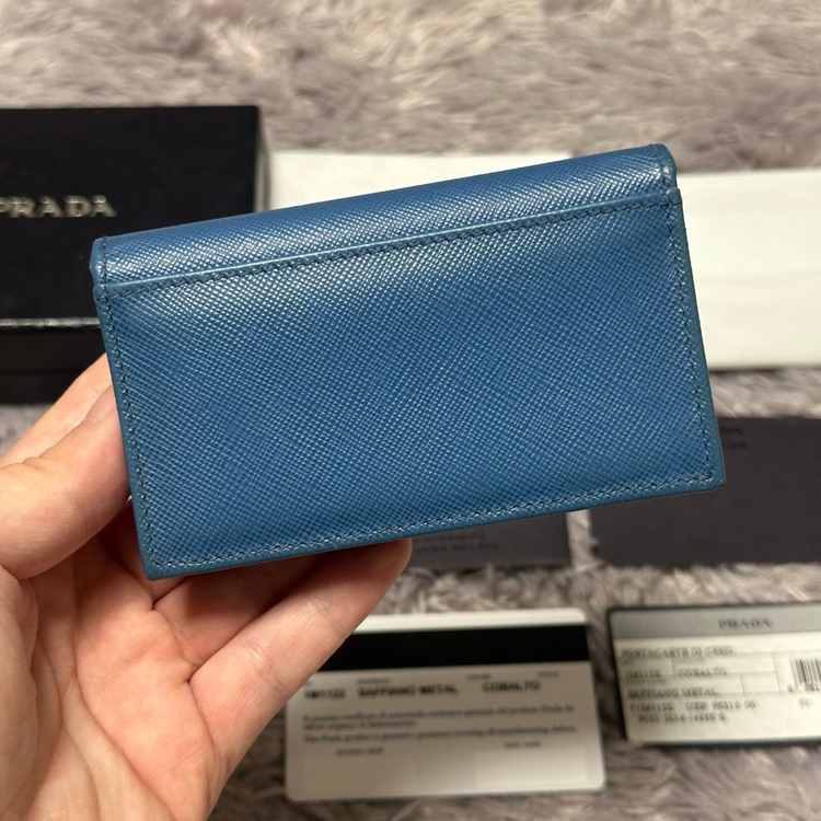 [풀구성] 프라다 사피아노 카드지갑 코발트블루--1