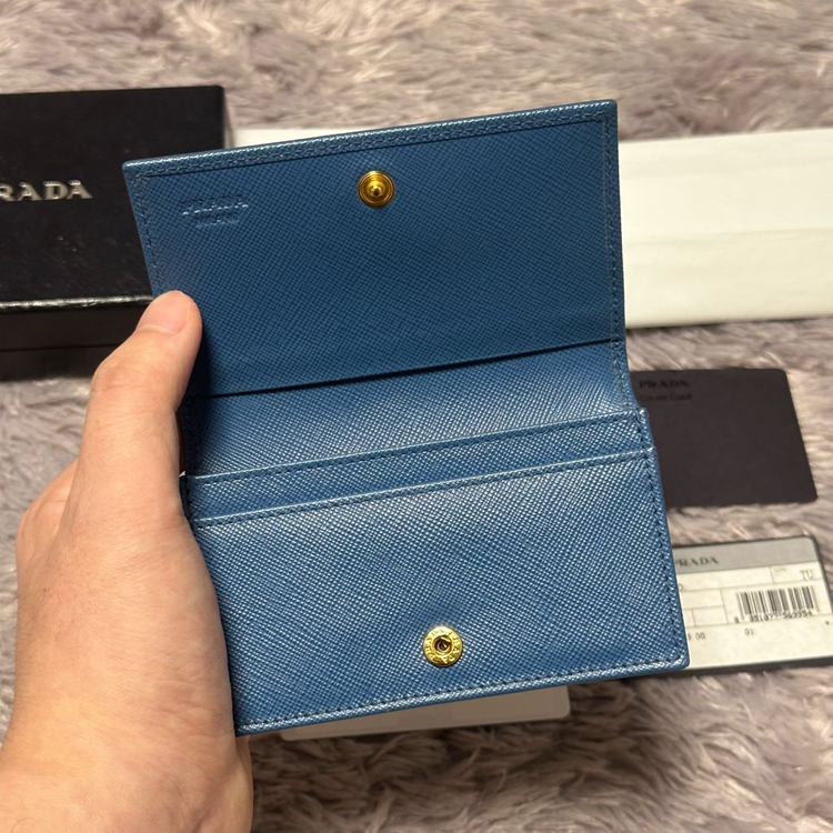 [풀구성] 프라다 사피아노 카드지갑 코발트블루--2
