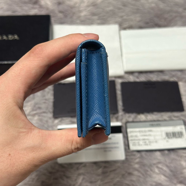 [풀구성] 프라다 사피아노 카드지갑 코발트블루--3