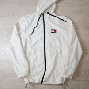 타미진스 타미힐피거 화이트 바람막이 자켓 오버핏 하이넥 바머 XL