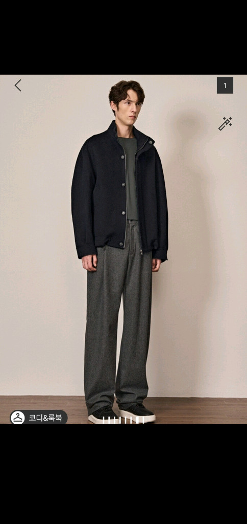 타임옴므 캐시미어 하이넥 집업 자켓 이미지