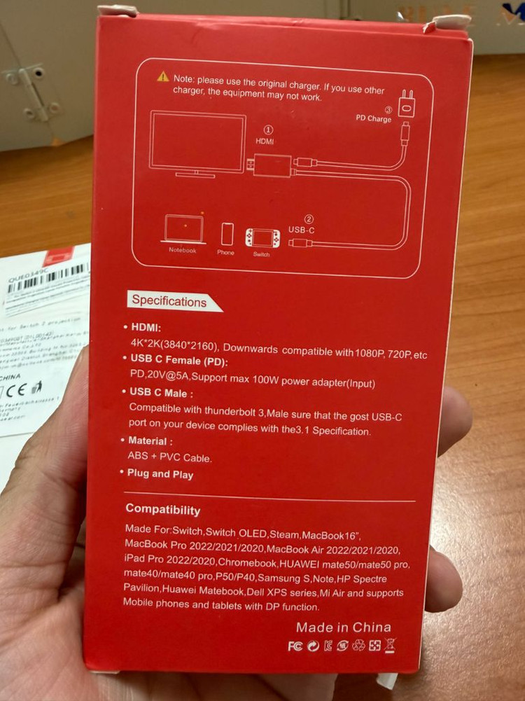 닌텐도 스위치 USB-C to HDMI 케이블 이미지