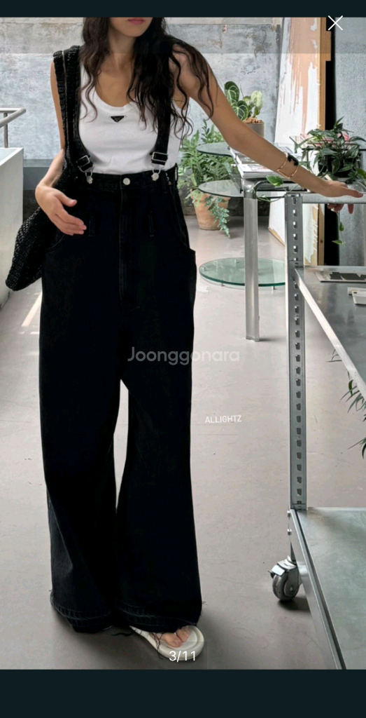 올라이츠 멜빵바지(흑청) 이미지