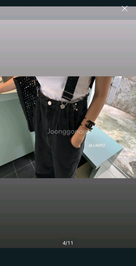 올라이츠 멜빵바지(흑청) 이미지