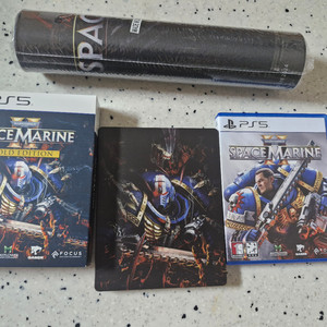 PS5 워해머 스페이스 마린2 골드 에디션(코드 미사용) + 스틸북,장마우스,퓨리티씰