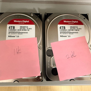 (미사용 신품급) WD RED Plus 4TB NAS 하드 2개 판매합니다 (WD40EFZX)