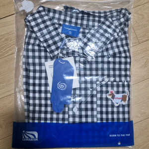 남녀공용 블랙 체크 셔츠 XL 새상품