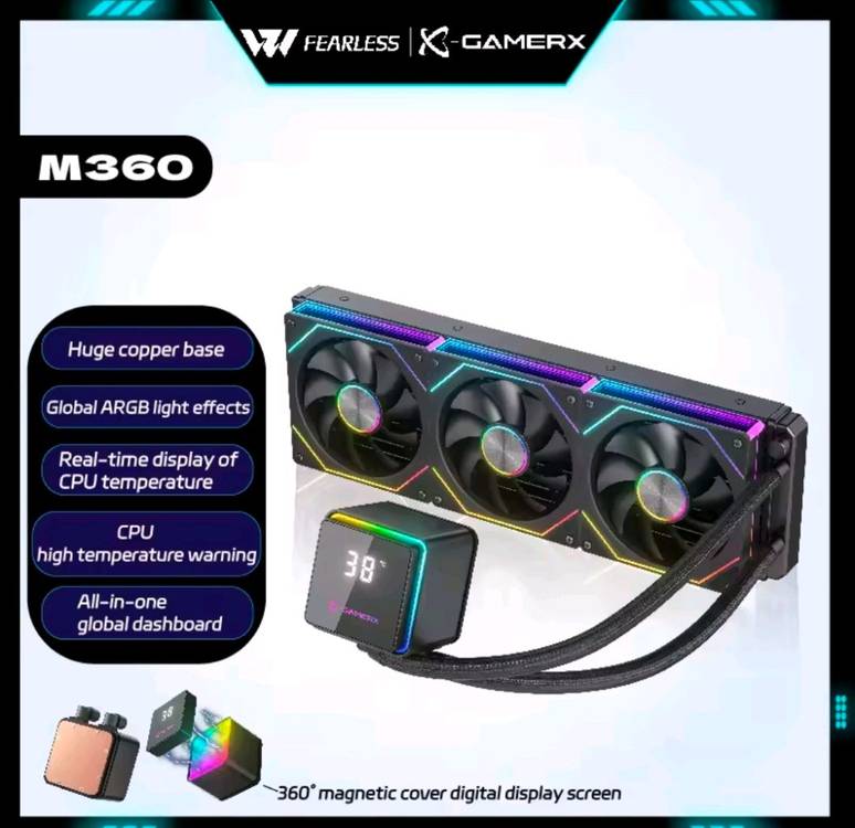 X-GAMERX M240 BK DIGITAL 수냉 쿨러 새제품 이미지