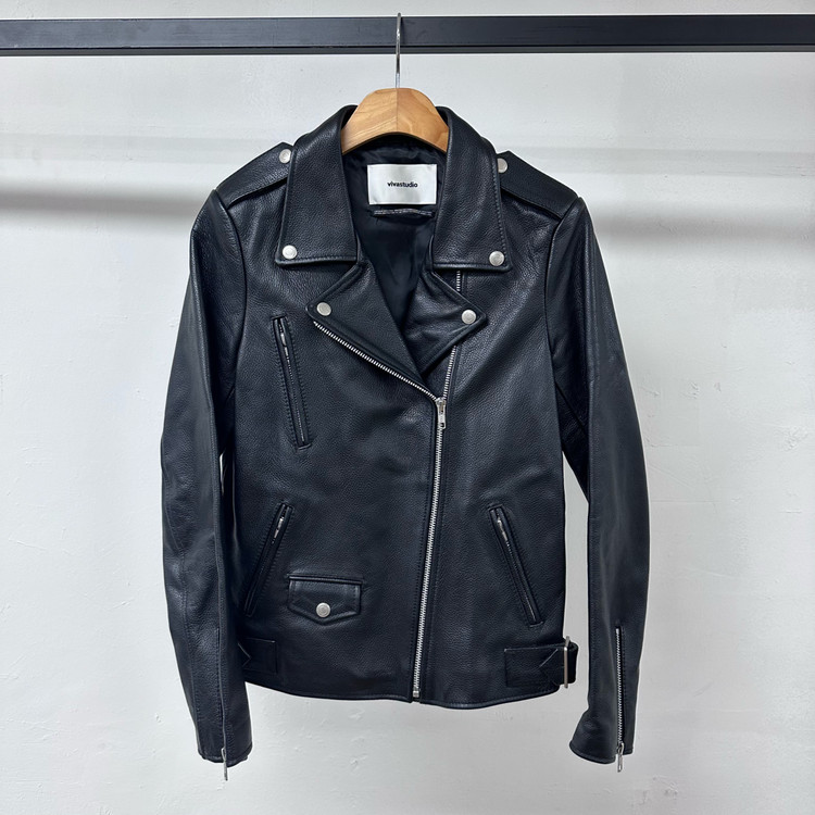 비바스튜디오 소가죽 라이더 자켓 여성 L사이즈 J33--9