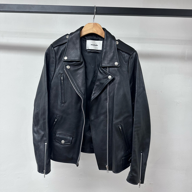 비바스튜디오 소가죽 라이더 자켓 여성 L사이즈 J33--1