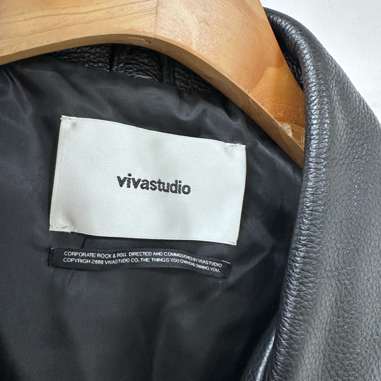 비바스튜디오 소가죽 라이더 자켓 여성 L사이즈 J33--7