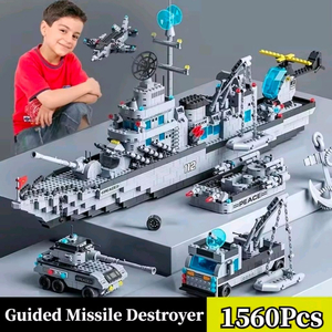 레고호환 장난감조립 1560pcs 대형 해군선박 군함 블록 70cm키덜트 LEGO 이미지