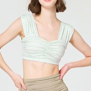 핫한 폴웨어 샤론 셔링 체크 탑 S--1