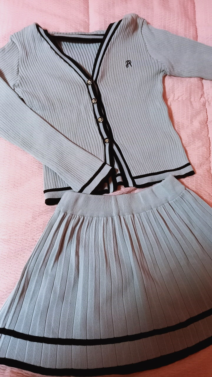 여성정장 니트 가디건 스커트 세트--2