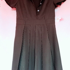 여성 원피스 정장 스트라이프 칼라 드레스