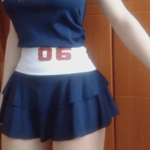 투피스 반팔 스커트 세트 아메리칸 코스프레