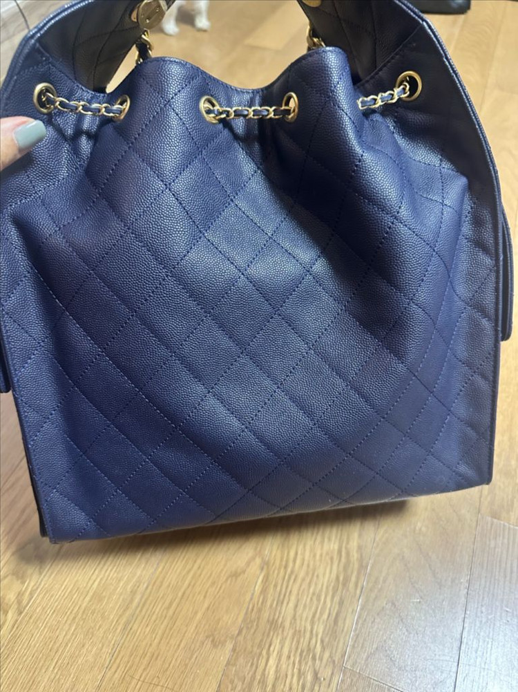 샤넬 25백 미듐 네이비--2