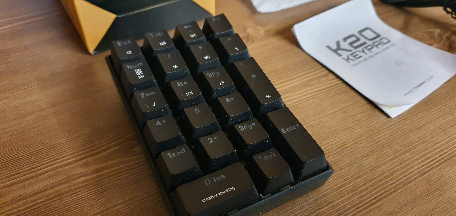 씽크웨이 매크로 기계식 숫자 유선 키패드, CROAD K20, 적축, 블랙 (풀박스)--1