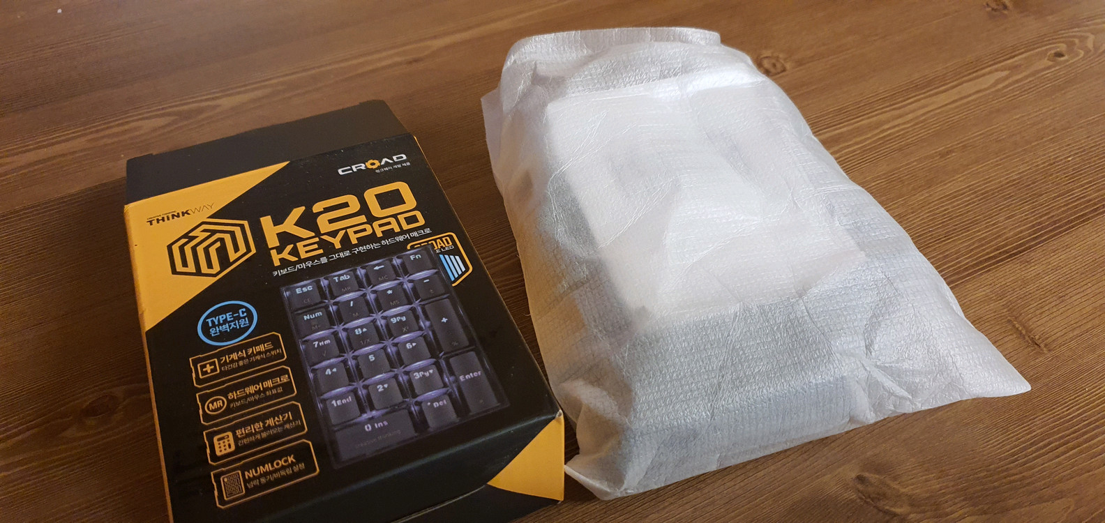 씽크웨이 매크로 기계식 숫자 유선 키패드, CROAD K20, 적축, 블랙 (풀박스)--5