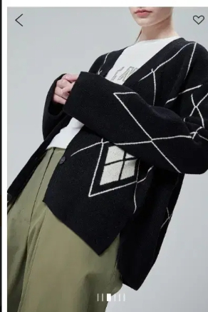 시스템 SYSTEM 아가일 패턴 가디건 프리사이즈 정품--1