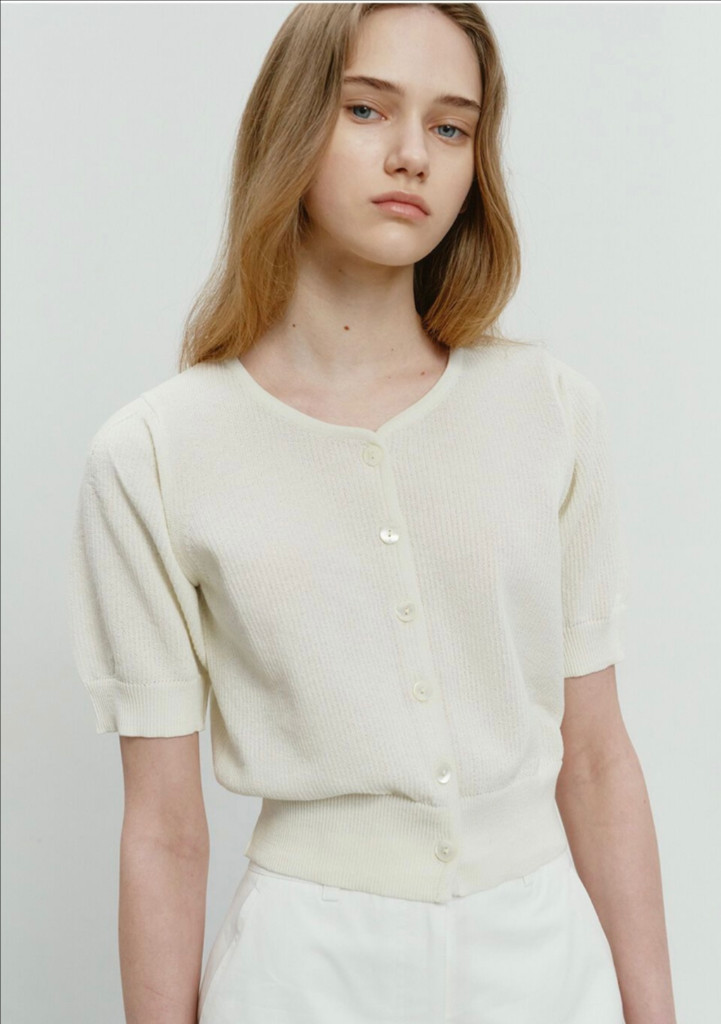 던스트 SCOOP 퍼프 가디건 아이보리 S--2