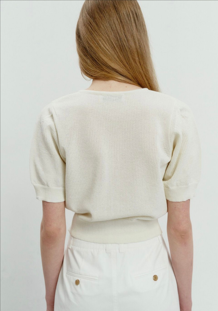 던스트 SCOOP 퍼프 가디건 아이보리 S--3