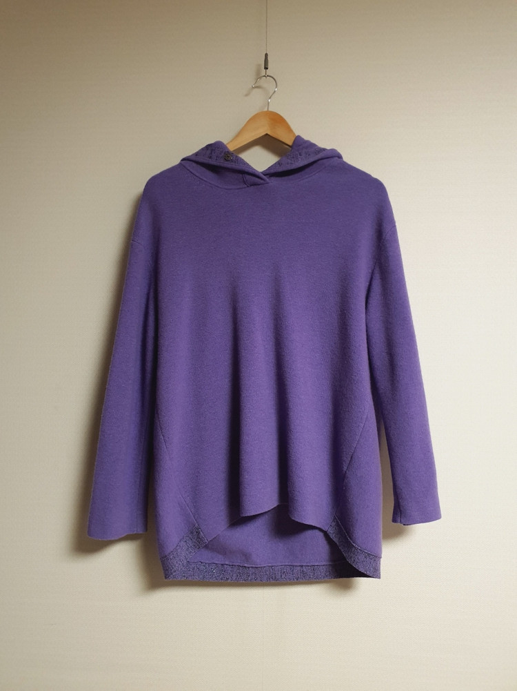 시스템 SYSTEM 바이올렛 후드 니트 프리사이즈 정품--1