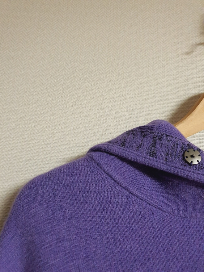 시스템 SYSTEM 바이올렛 후드 니트 프리사이즈 정품--3