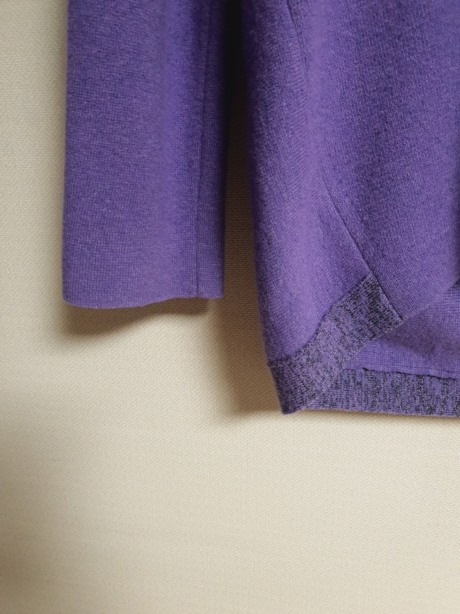 시스템 SYSTEM 바이올렛 후드 니트 프리사이즈 정품--4