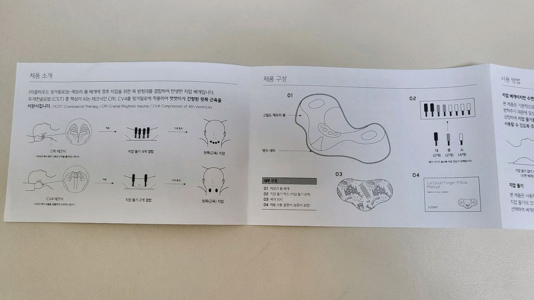 라클라우드 프리미엄 핑거필로우 기능성 지압베개 새상품--4