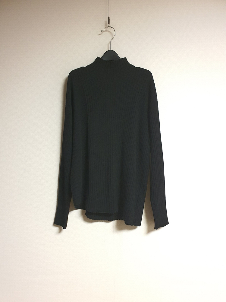 델라라나 DELLALANA 블랙 100% 캐시미어 언밸런스 골지 니트 프리사이즈 정품--1