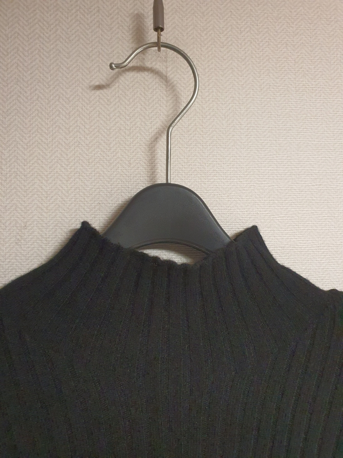 델라라나 DELLALANA 블랙 100% 캐시미어 언밸런스 골지 니트 프리사이즈 정품--3