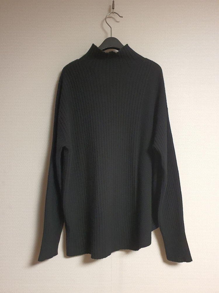 델라라나 DELLALANA 블랙 100% 캐시미어 언밸런스 골지 니트 프리사이즈 정품--6