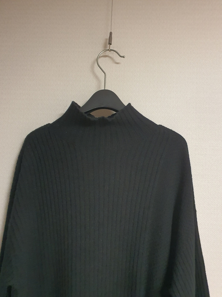 델라라나 DELLALANA 블랙 100% 캐시미어 언밸런스 골지 니트 프리사이즈 정품--7