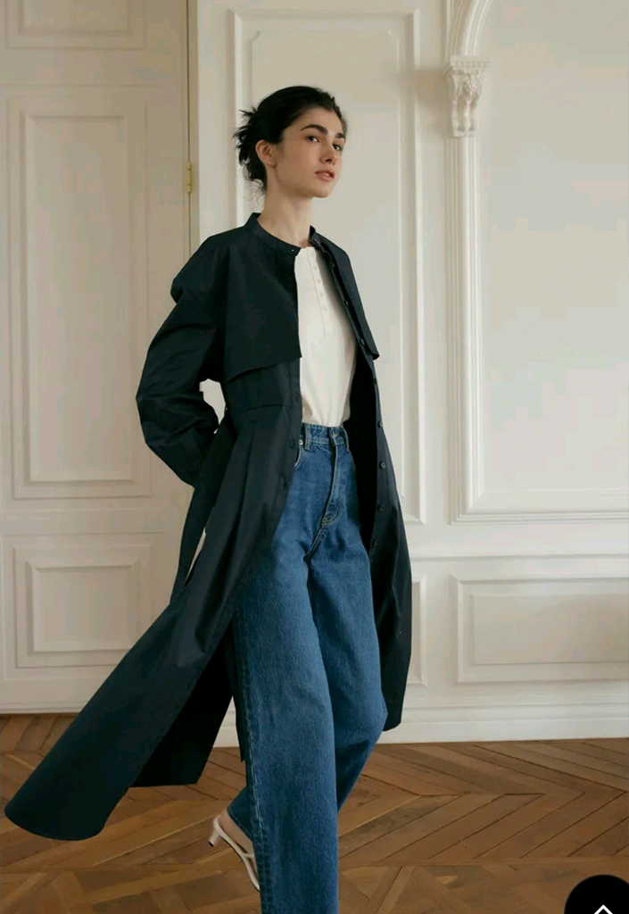 아위코모스 트렌치 원피스 네이비 m 이미지