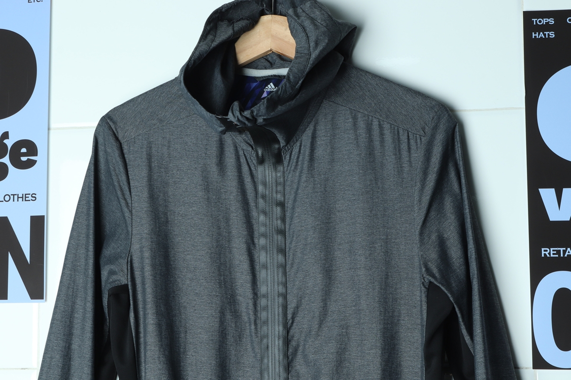 (M-L) 아디다스 집업 바람막이 점퍼자켓 차콜 러닝--3