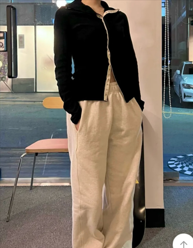 카라넥 긴팔 니트 가디건--2