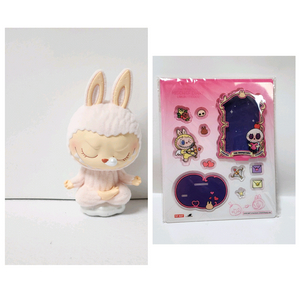 세트)팝마트 라부부 피규어+아크릴 포토프레임_요가 시리즈 명상_플로키