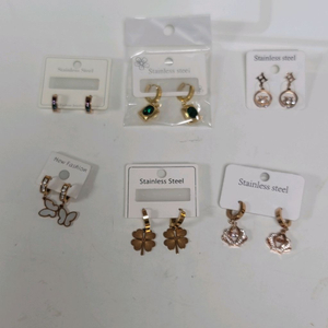 무지개 써지컬 귀걸이 6개