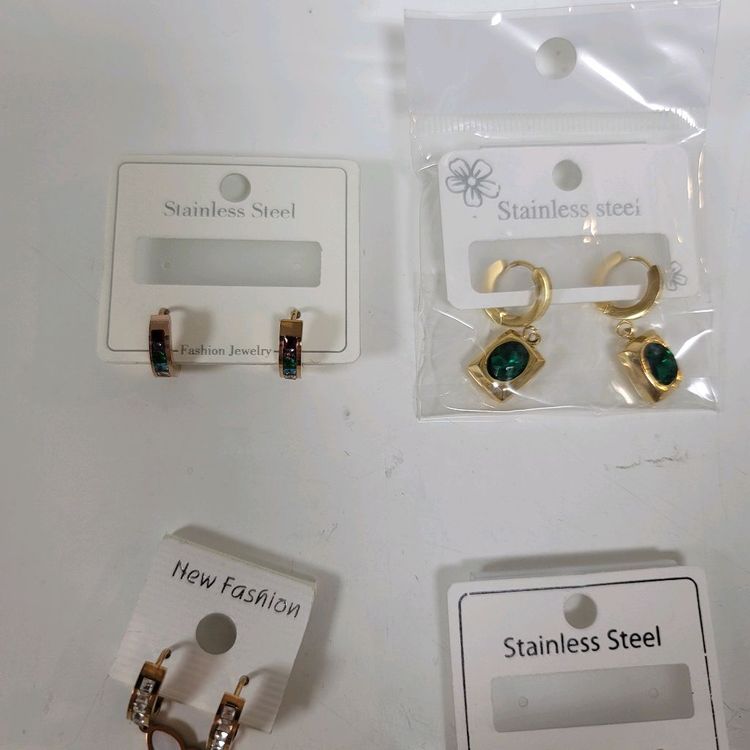 무지개 써지컬 귀걸이 6개--2