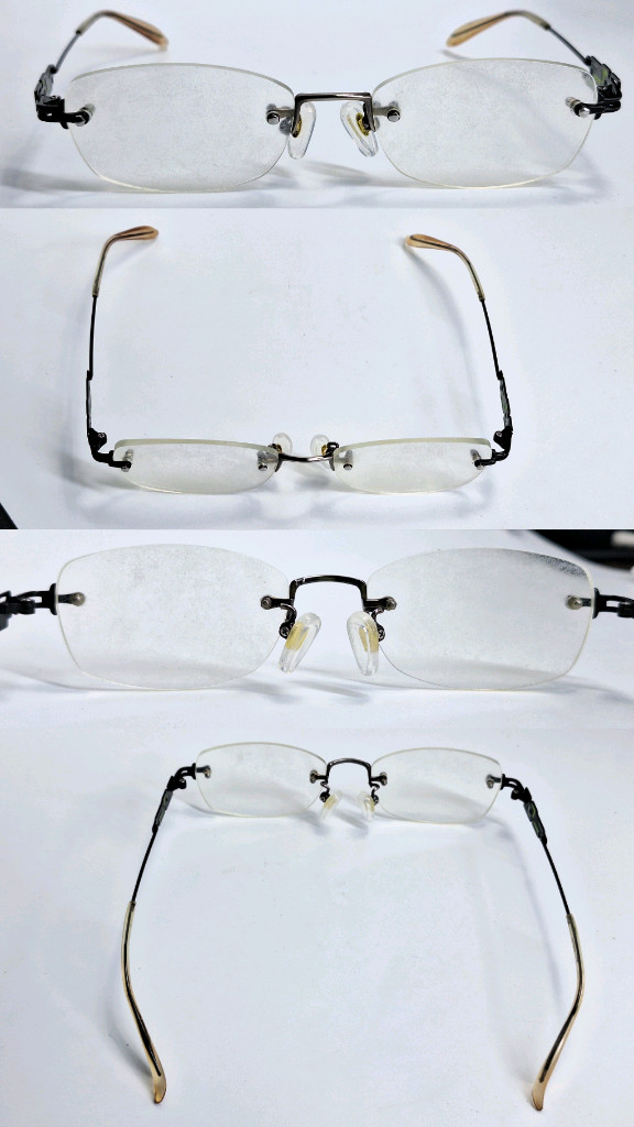 일본 빈티지 실버 무테 안경 클래식 미니멀 안경테 아이웨어 수입 깔끔한 실루엣 데일리 남녀공용 미니멀리즘 패션 이미지