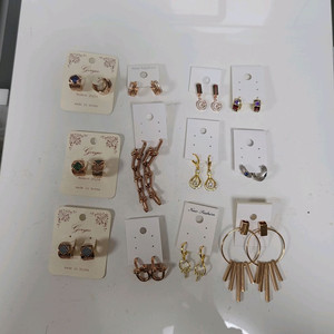 마름모 원터치 귀걸이 12개