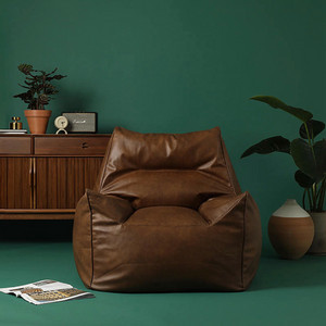 플레지어 톰 하이백 가죽 빈백소파 (스툴포함)