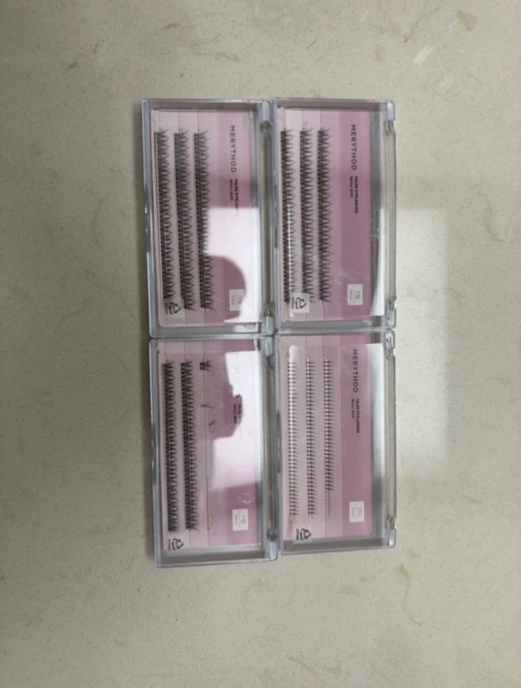 메리쏘드 쁘띠 착 언더 속눈썹 가닥 속눈썹 4개 일괄--2