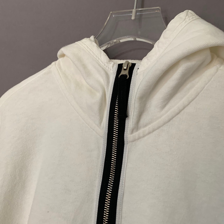 L 스톤아일랜드 와펜 패치 가먼트 다이 후드 집업--4