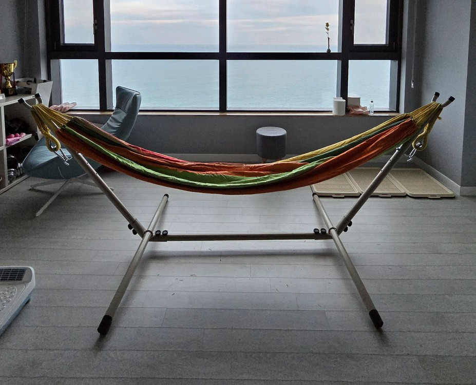 Boho 대형 해먹스탠드(베이지색) 이미지